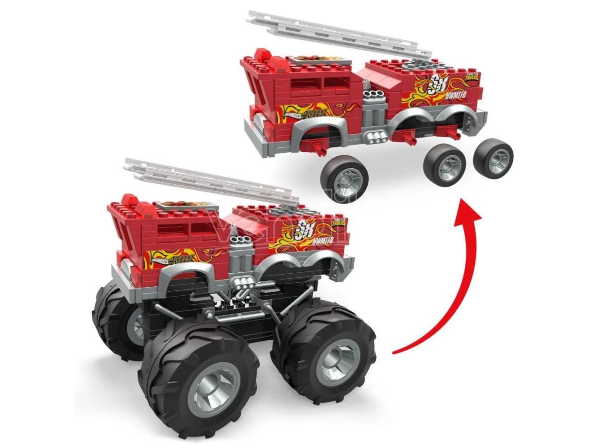 Hot Wheels Monster Trucks Mega Construx Construction Set HW 5-Alarm Monster Truck Mattel 5 Hot Wheels Monster Trucks Mega Construx Construction Set HW 5-Alarm Monster Truck Mattel - immagine 3