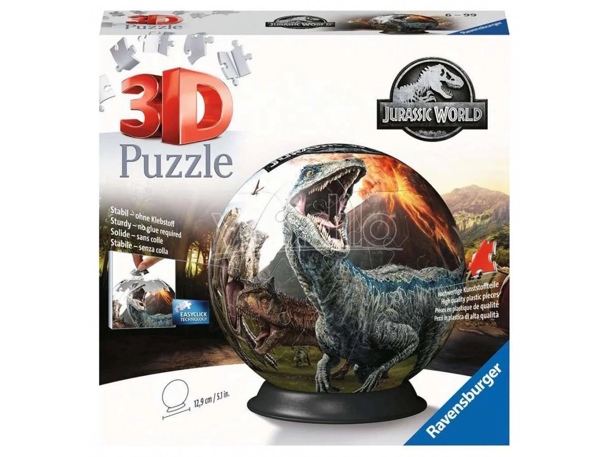 Jurassic World 3D Puzzle Ball (72 Pieces) Ravensburger 3 Jurassic World 3D Puzzle Ball (72 Pieces) Ravensburger